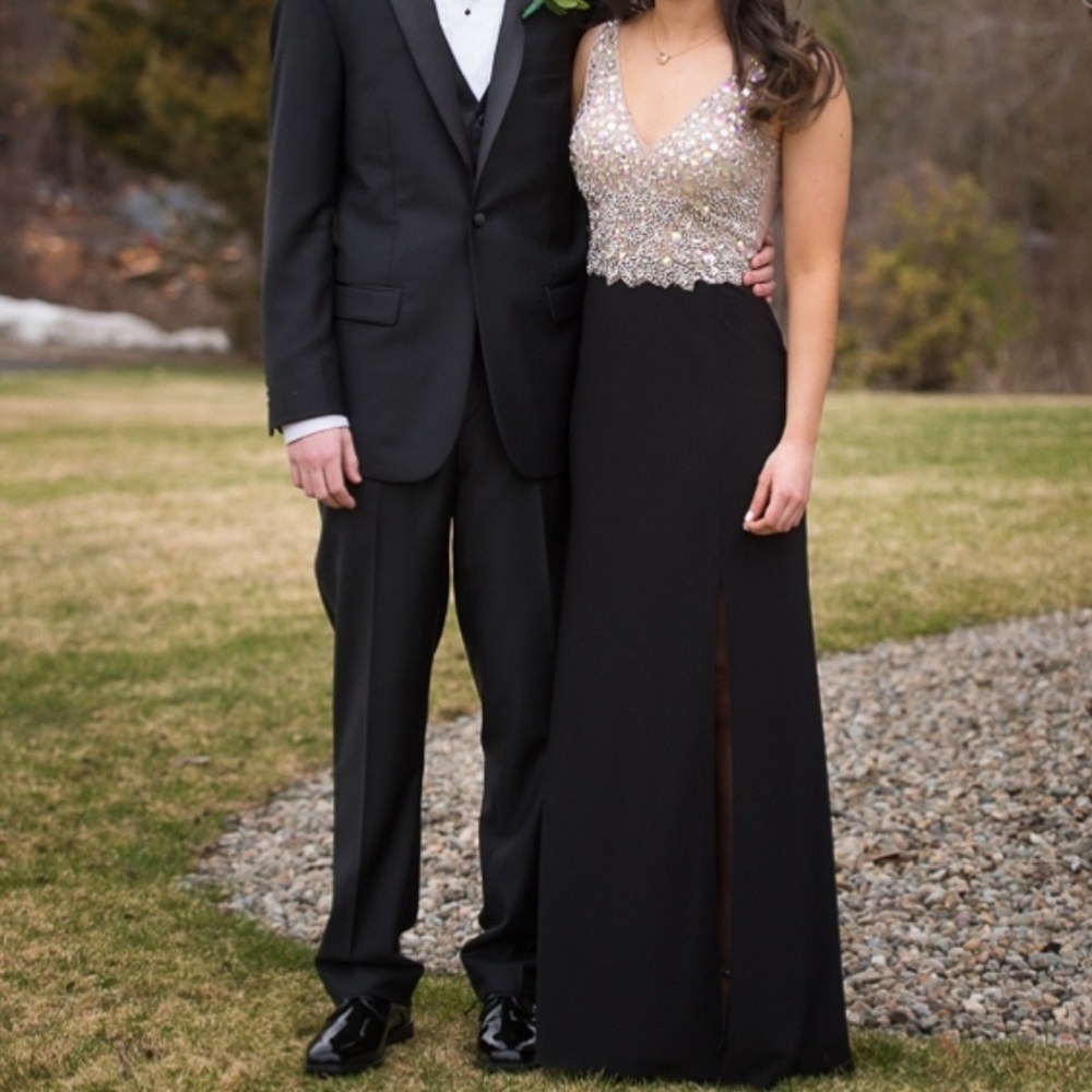 Black gown with sequins